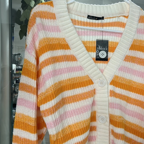 Nikka K | Striped Button Front Cardigan - Picture 2 of 4
